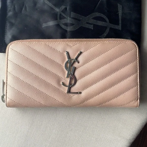 YSL wallet in blush pink silver hardware with dust bag and COA - Picture 3 of 16